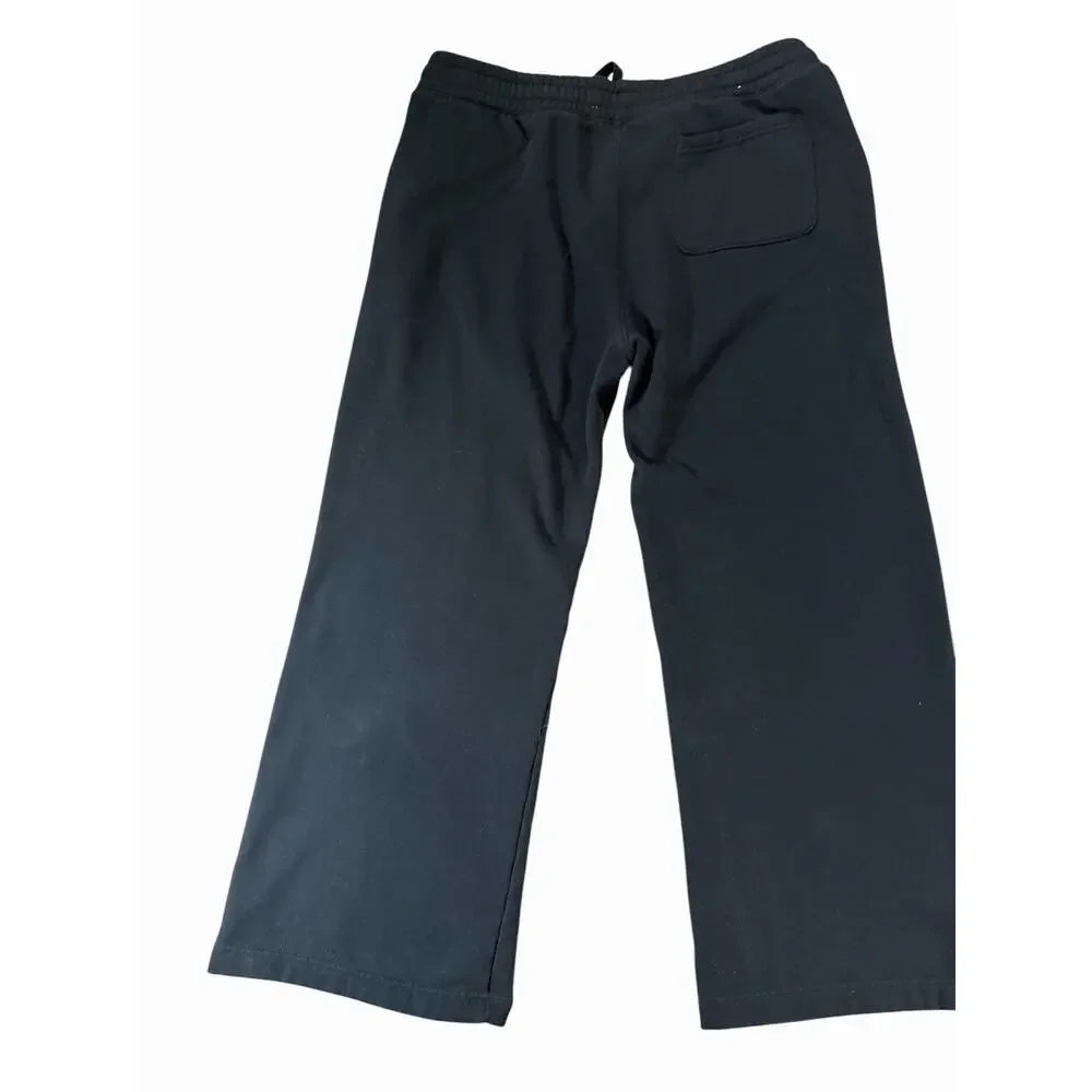 Aéropostale Men's Fleece Lined Sweatpants Size L Black Straight Leg Drawstring